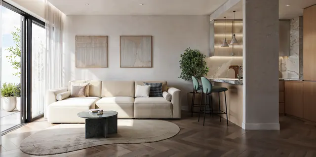 Salón &mdash; render interiores